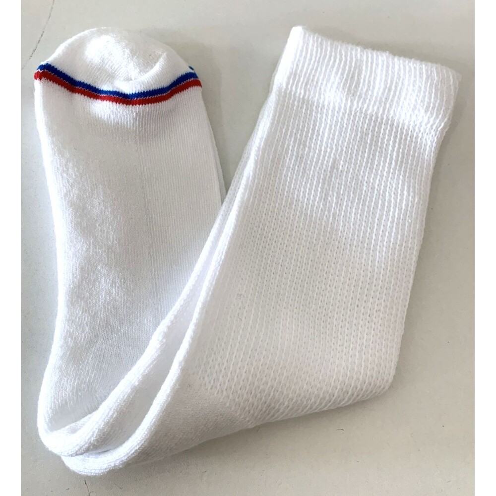 VTG Crew Socks 13-15 21” White USA Made Acrylic Sports 80s 90s New Deadstock